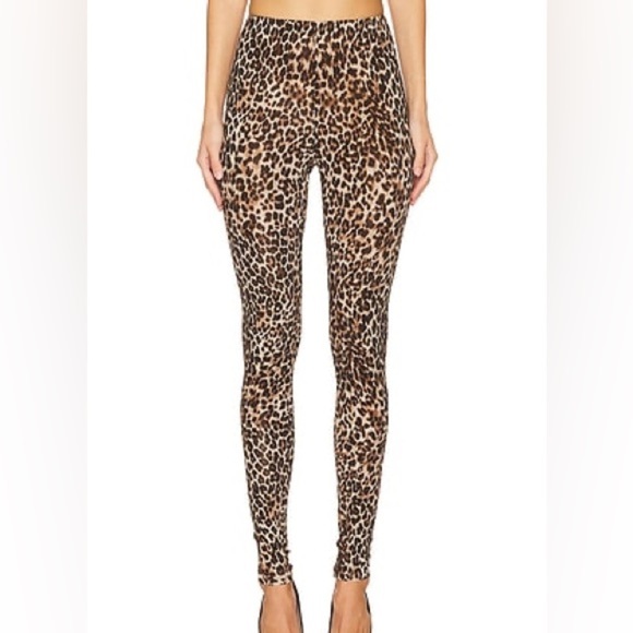 Enza Costa Leopard Cheetah Wild Jungle Cat Animal Print Tights Leggings Sz. XS